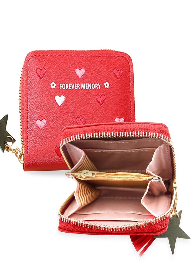 Kraptick Wallet for Women - Stylish and Compact Card Holder and Money Wallet, Money Organiser (Red) - Image 1